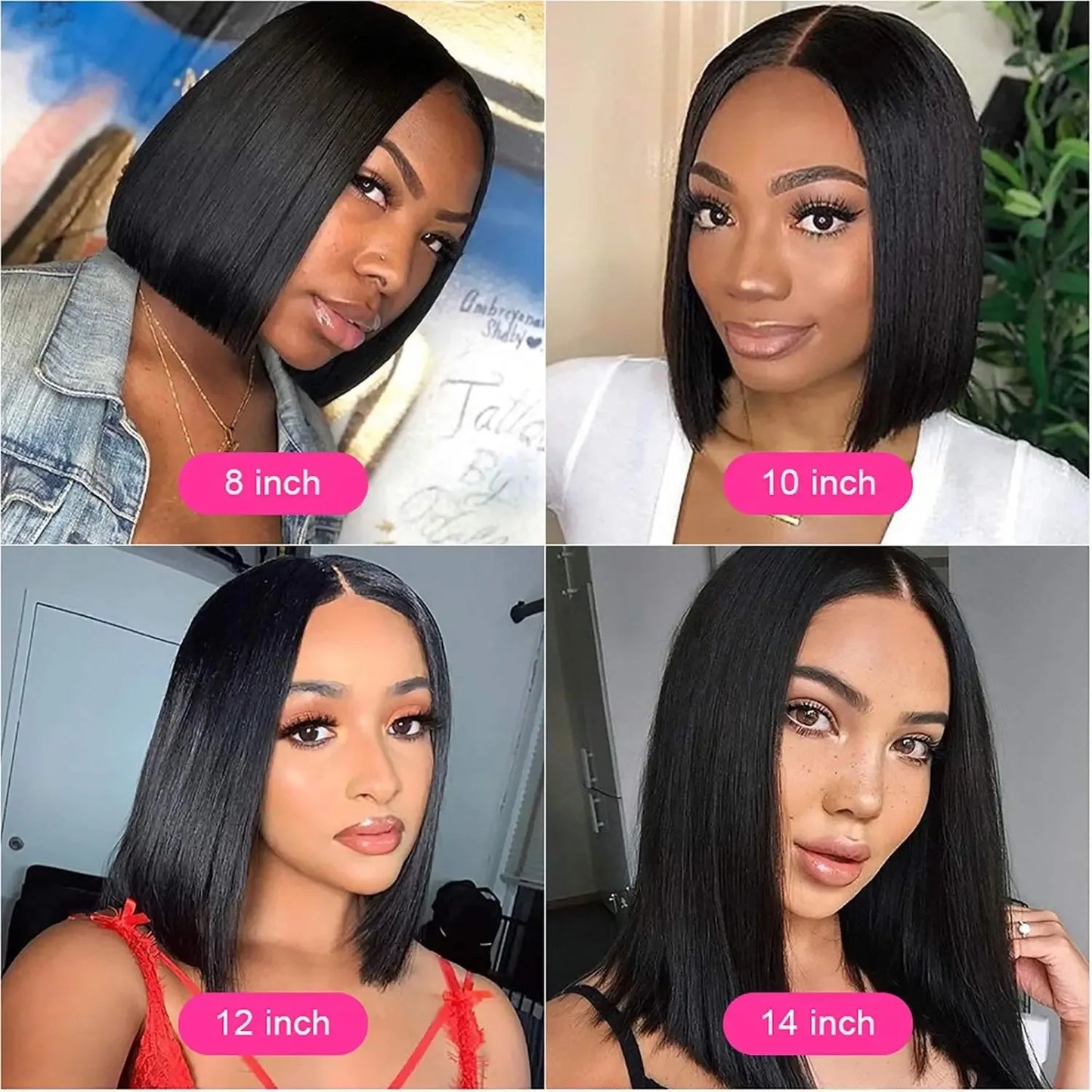 Bone Straight HD Lace Wig 13X6 Human Hair Bob 6x6 Closure Glueless Wigs