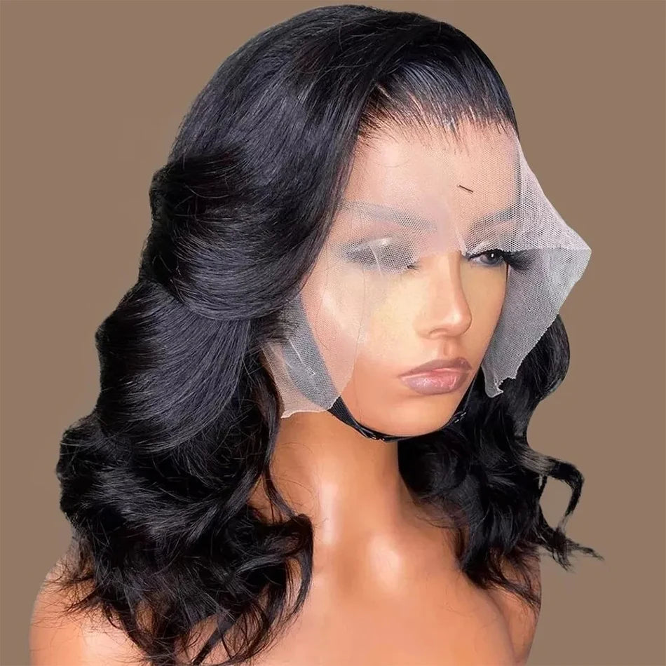 13x4 Lace Frontal Wig Human Hair Short Bob Wig Body Wave 4x4 HD Lace Front Closure Wig