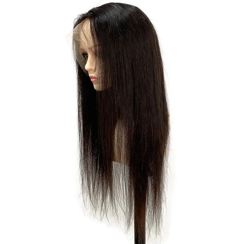 Soft Silk Base Full Lace Wig Straight Brazilian Remy Human Hair Glueless Transparent Lace Wig