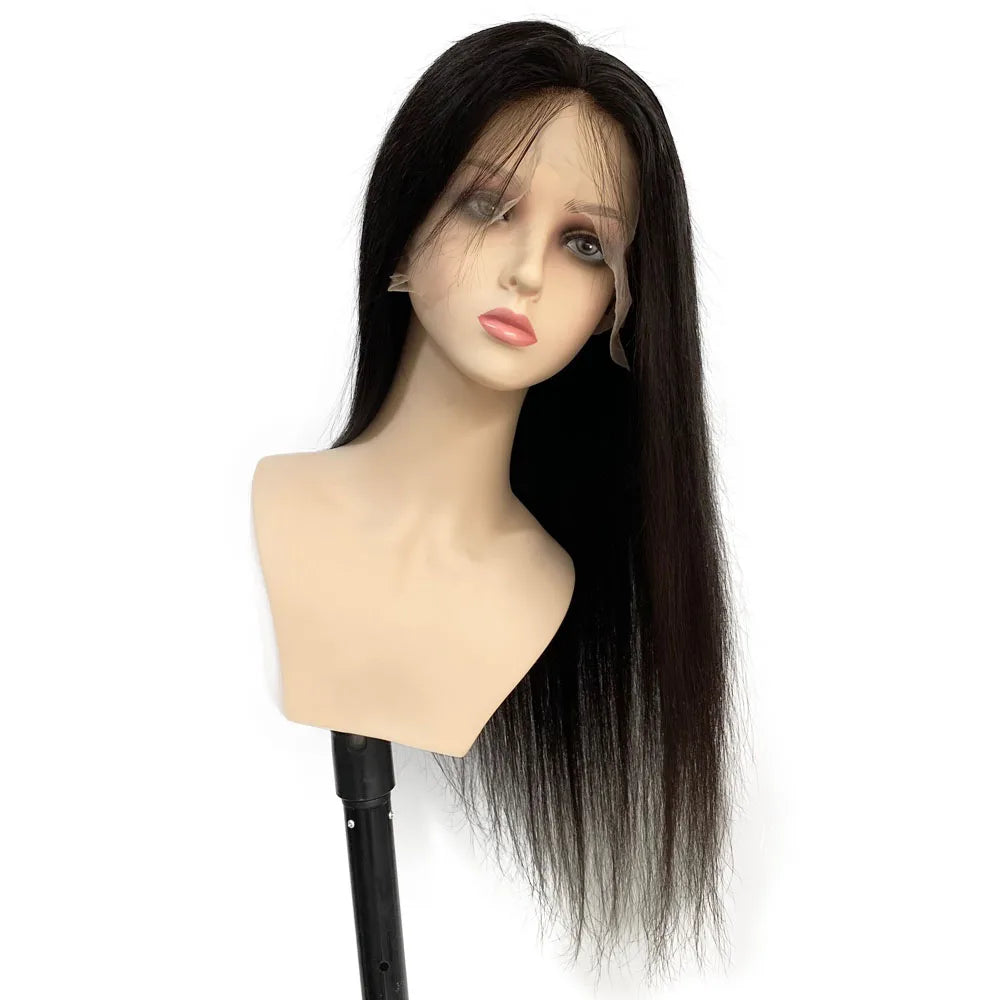 Soft Silk Base Full Lace Wig Straight Brazilian Remy Human Hair Glueless Transparent Lace Wig