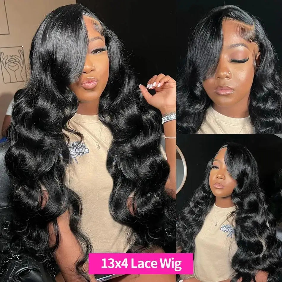 HD Transparent 13x4 13x6 Body Wave Lace Front Wig Pre Plucked 360 Lace Frontal Wig Human Hair Wigs