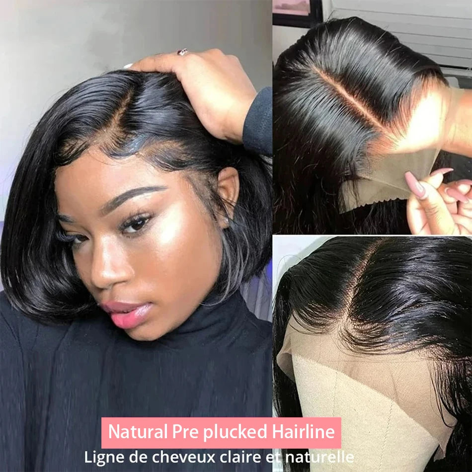 Brazilian Remy Bone Straight Short Bob Wig