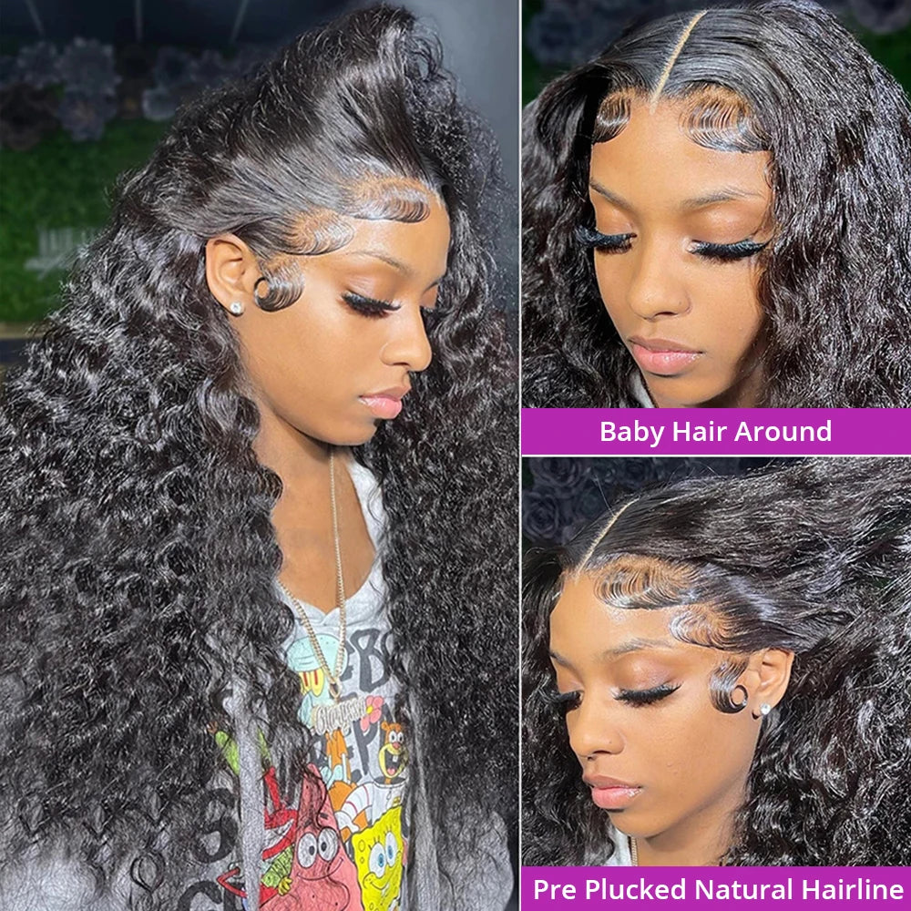 Deep Wave 13x6 HD Lace Front Human Hair Wig Loose Water Curly 13x4 Lace Frontal Wig