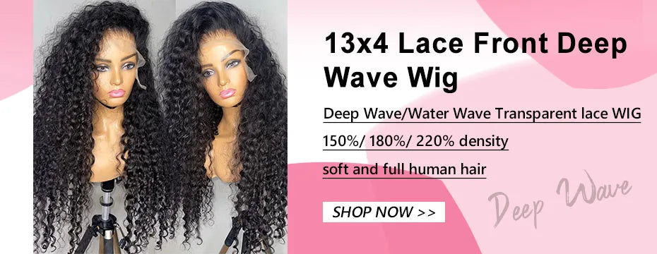 200 Density HD 13X6 Transparent Deep Water Wave Curly Human Hair Lace Frontal Wig 30 34 Inch 13X4 Lace Front Human Hair Wigs