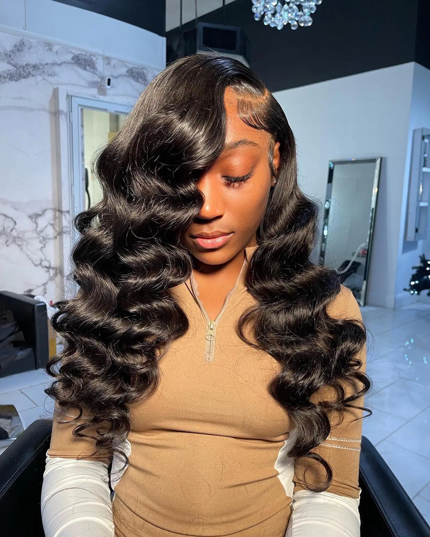 Lace Frontal Wig 100% Human Hair Loose Deep Wave Frontal Wigs