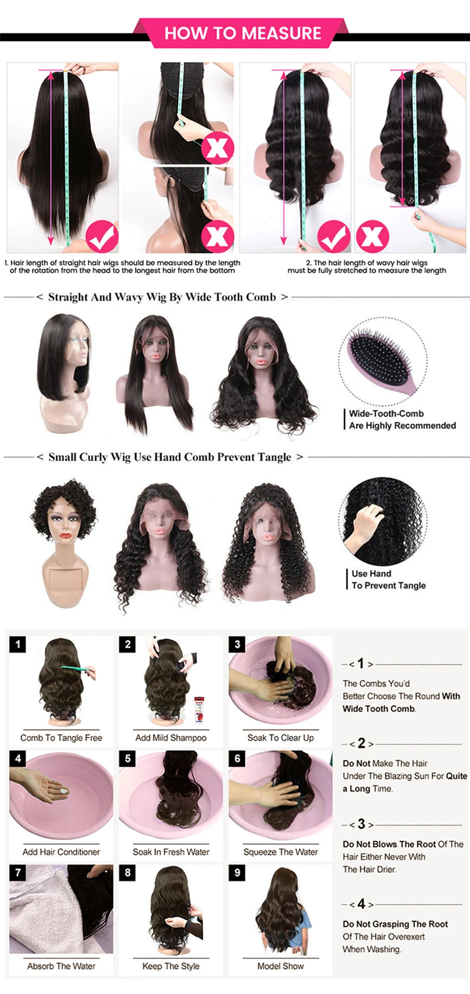 Deep Wave 13x6/13x4 HD Transparent Lace Front Human Hair Wigs