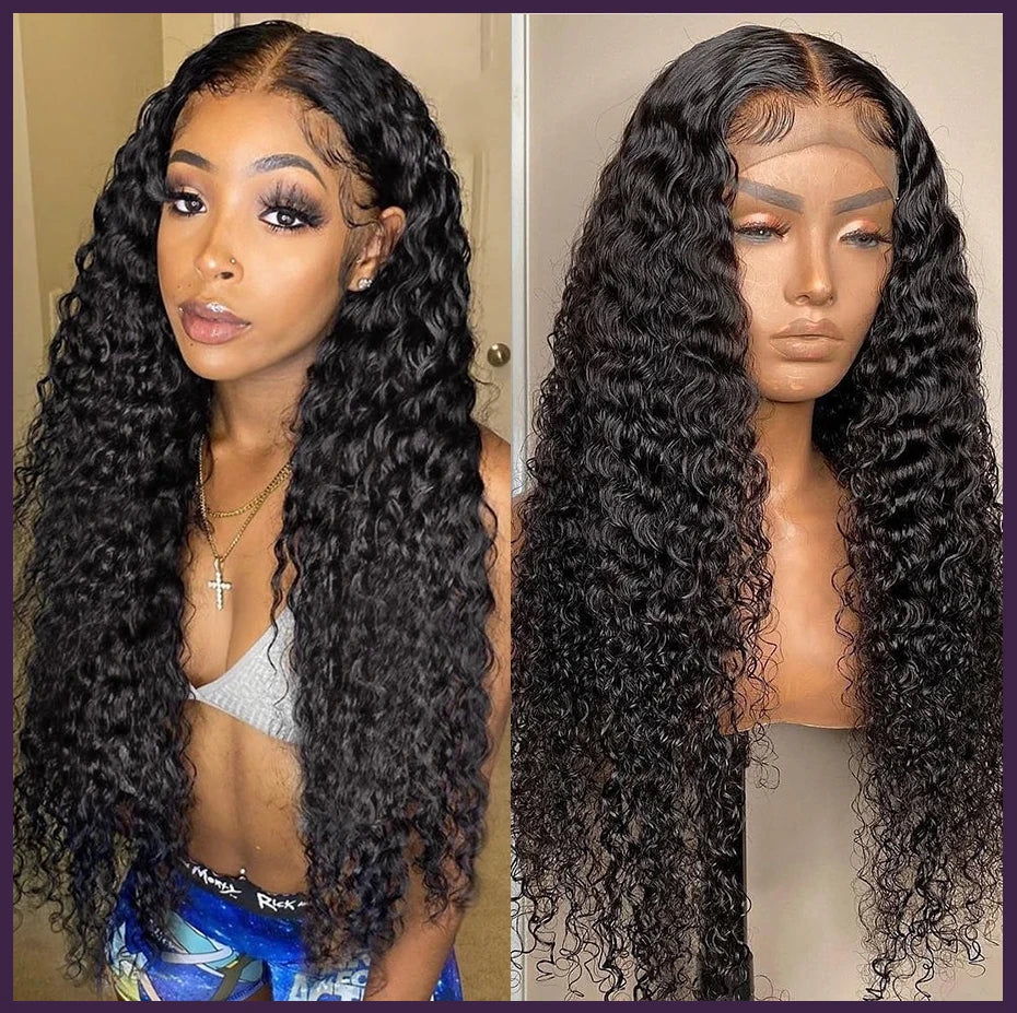 Deep Wave 13x6 HD Lace Front Human Hair Wig Loose Water Curly 13x4 Lace Frontal Wig