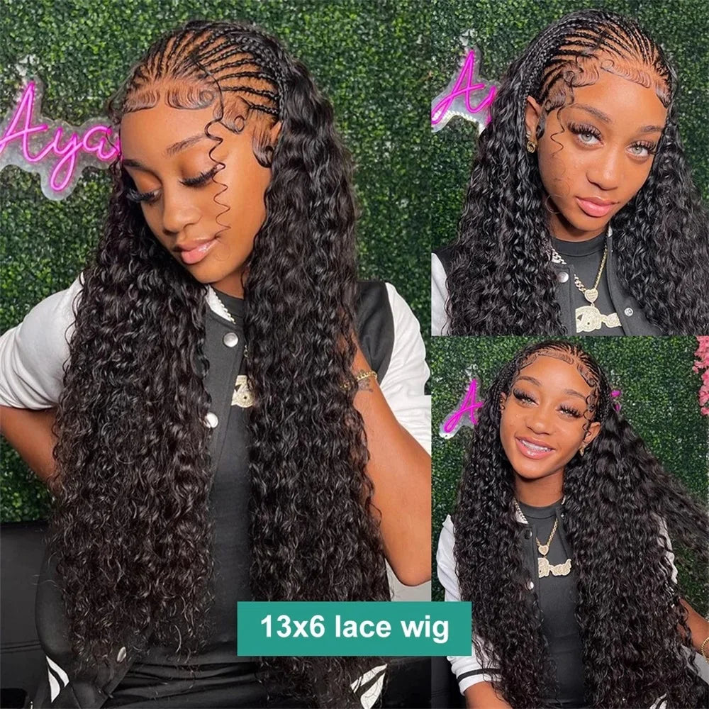 Deep Curly Human Hair Wigs 13x4 Transparent Lace Frontal Wig PrePlucked Wigs For Women Glueless Wig Pre Cut