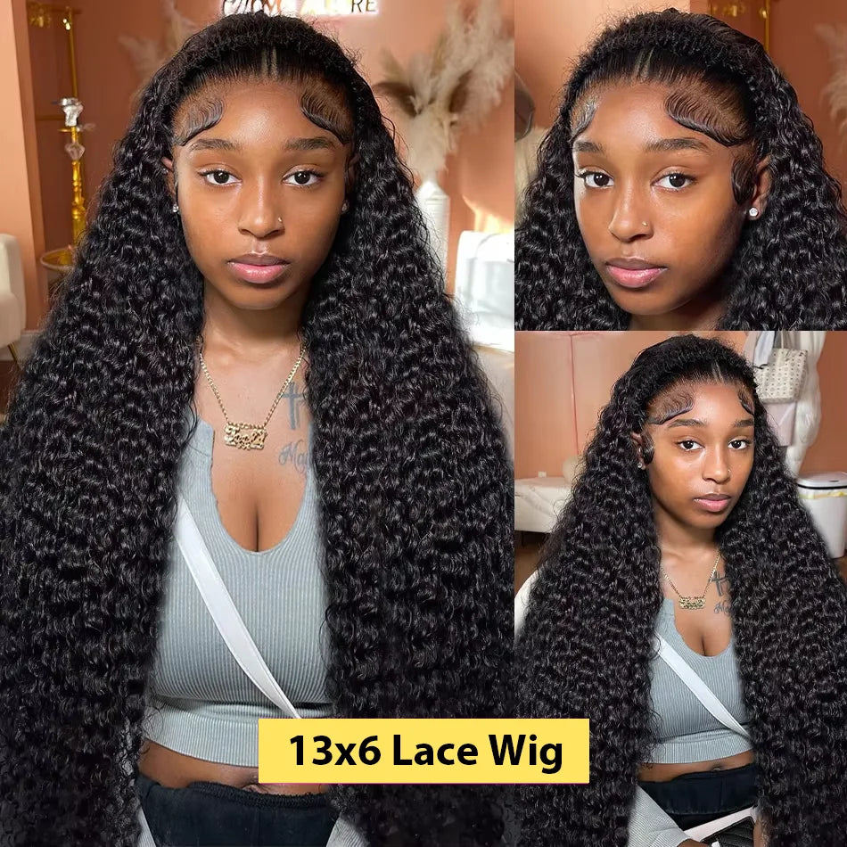 Transparent HD Human Hair Wig 30 32 40 Inch Deep Wave 13x4 Curly Lace Front 13x6 Water Wave Lace Frontal Wigs