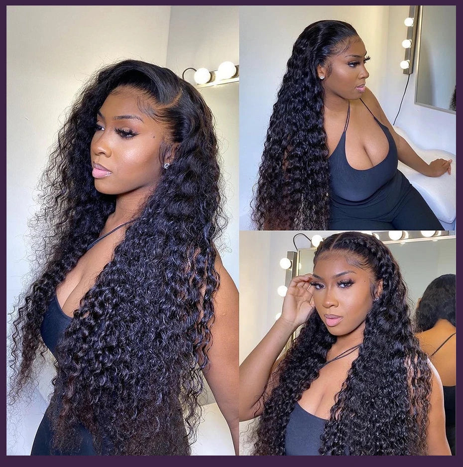 Deep Wave 13x6 HD Lace Front Human Hair Wig Loose Water Curly 13x4 Lace Frontal Wig