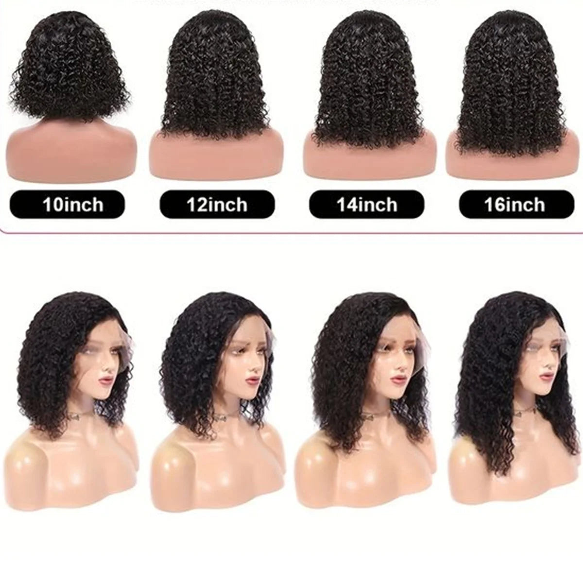 Deep Wave 180% Density Pre-Plucked Side Part Short Bob 13*4 Lace Frontal Brazilian Virgin Human Hair Wigs