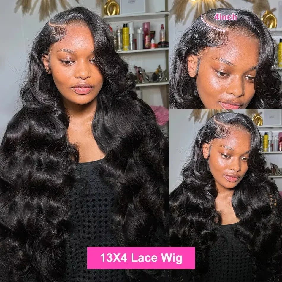 Lace Frontal Wig 100% Human Hair Glueless Wig Ready To Wear 4x4 Closure Wig