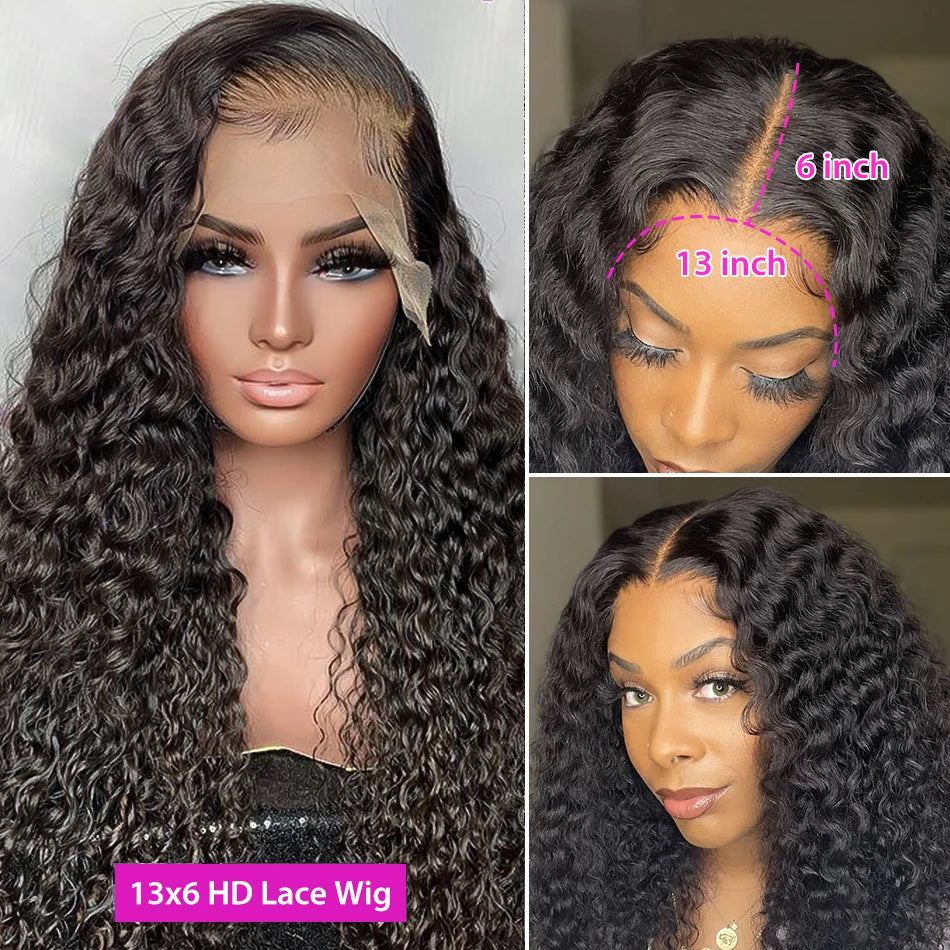 Brazilian Human Hair Wigs Deep Wave Lace Front Wigs