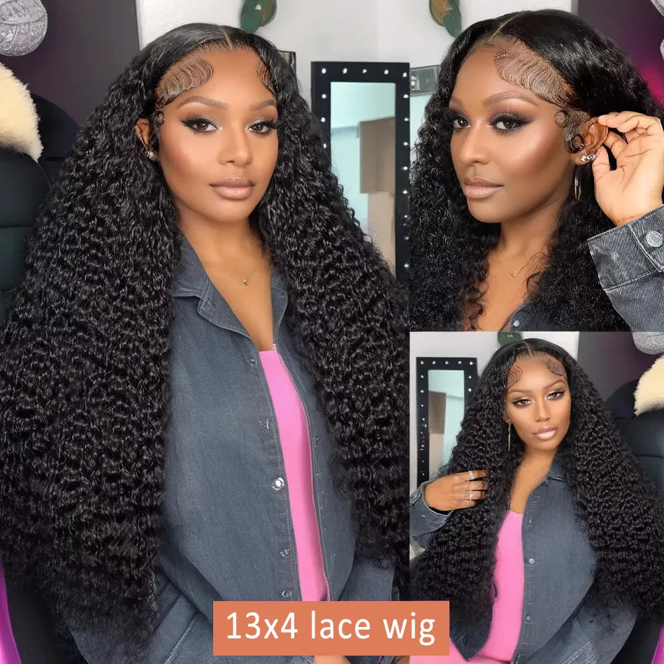 Curly Lace Front Human Hair Wig Hd Lace Wig Water Deep Wave Frontal Wigs