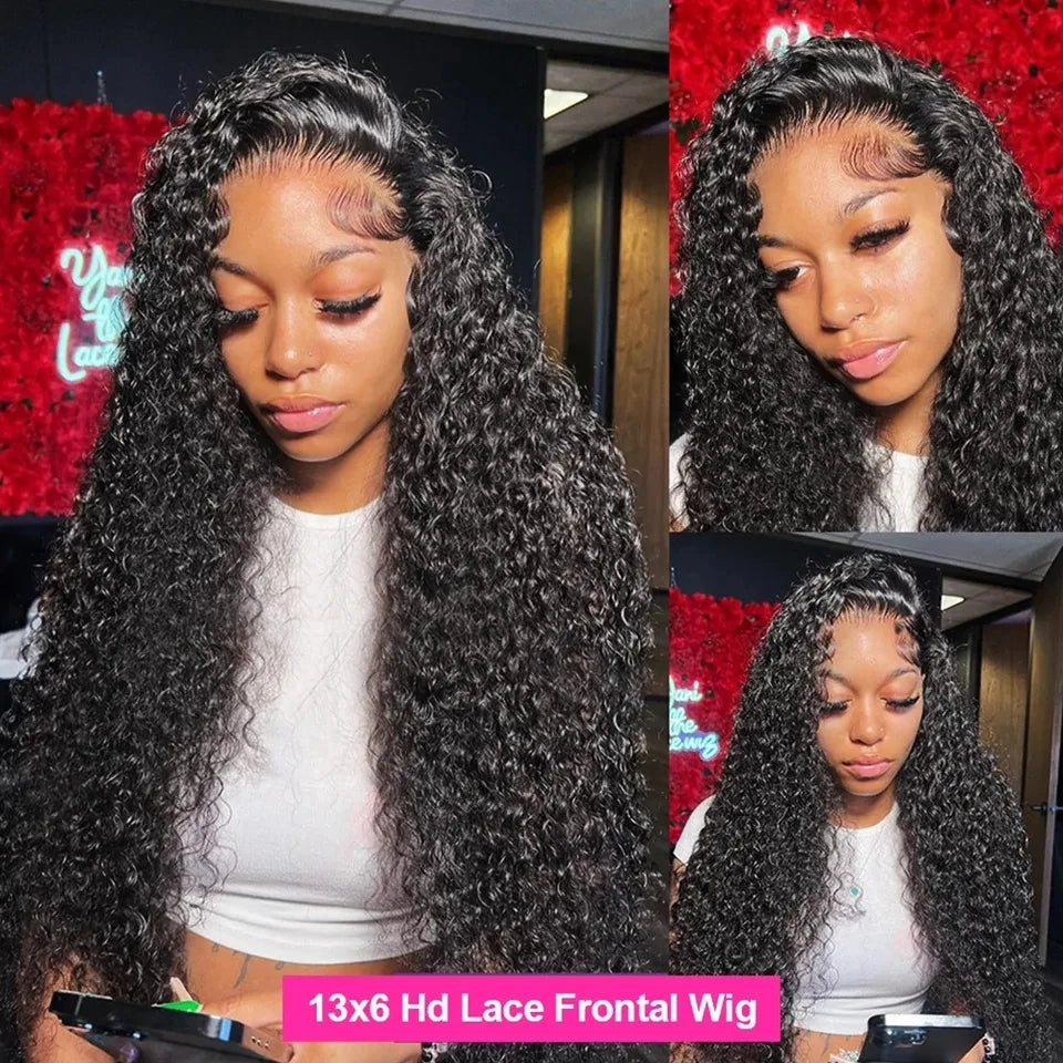 Deep Curly 13x6 HD lace Frontal Wig Deep Wave Lace Front Wig