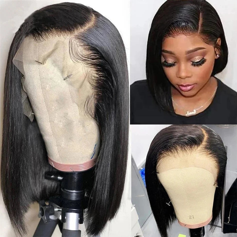 Brazilian Remy Bone Straight Short Bob Wig