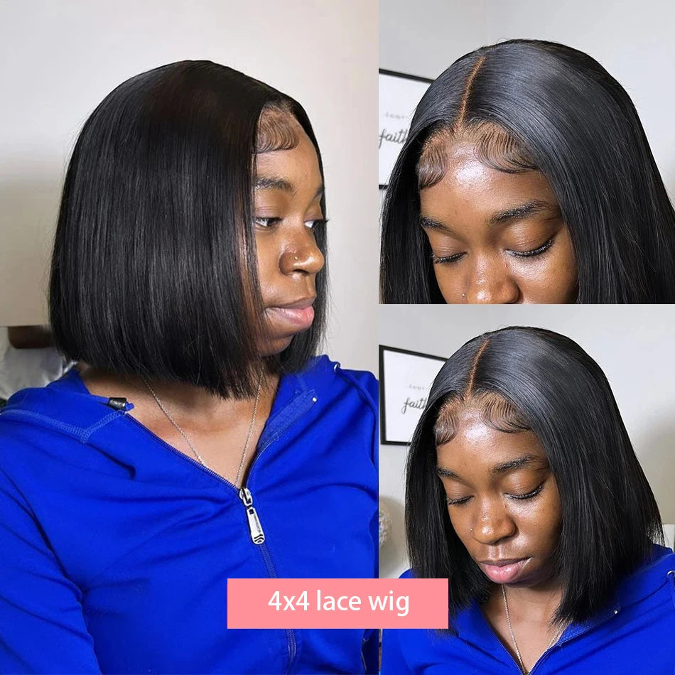 Brazilian Remy Bone Straight Short Bob Wig