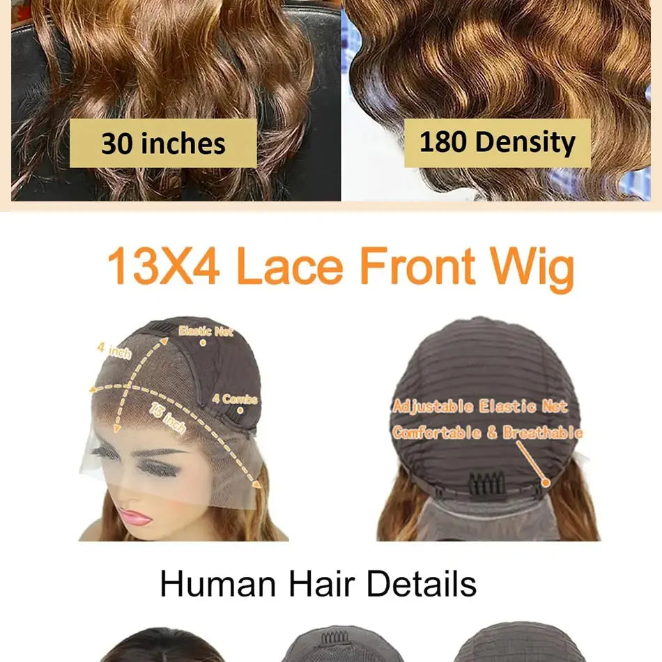 Hd Lace Frontal Wig Blonde 5x5 closure Body Wave 13x4 Front Human Hair Wigs