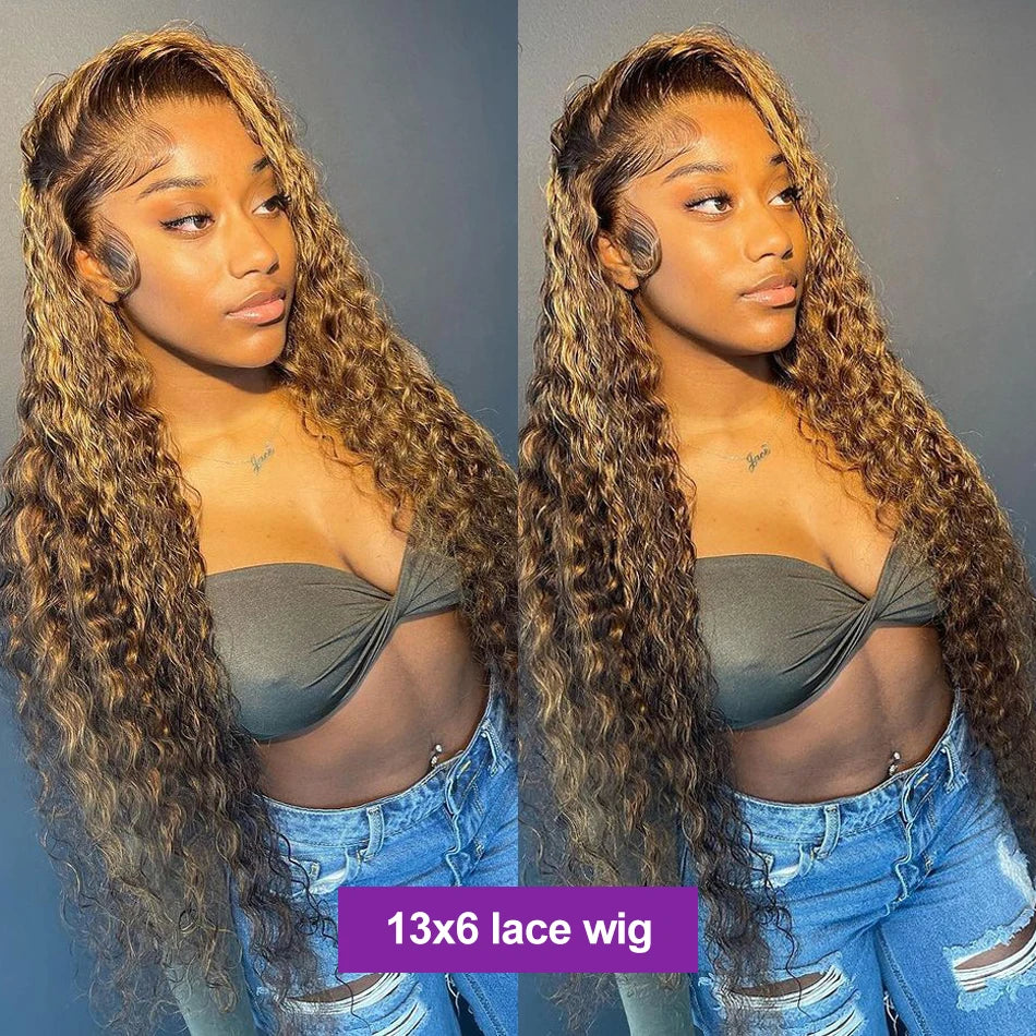 Highlight Wig Human Hair Deep Wave Frontal Wig Hd Lace Wig 13x6 Human Hair 13x4 Water Wave Wigs