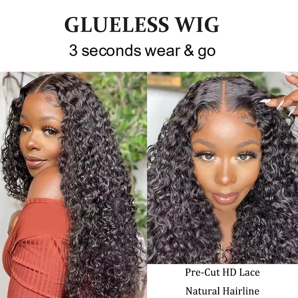 Lace Clousure Wig Human Hair Pre Plucked 6x4 Curly Brazilian Transparent Lace Front Wigs