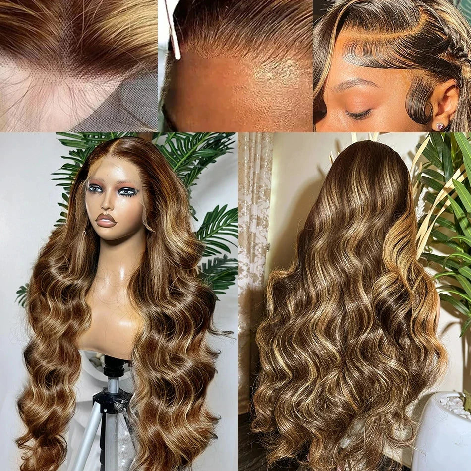 Hd Lace Frontal Wig Blonde 5x5 closure Body Wave 13x4 Front Human Hair Wigs