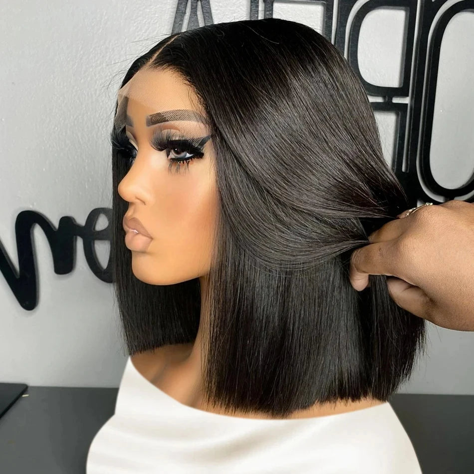 Brazilian Remy Bone Straight Short Bob Wig