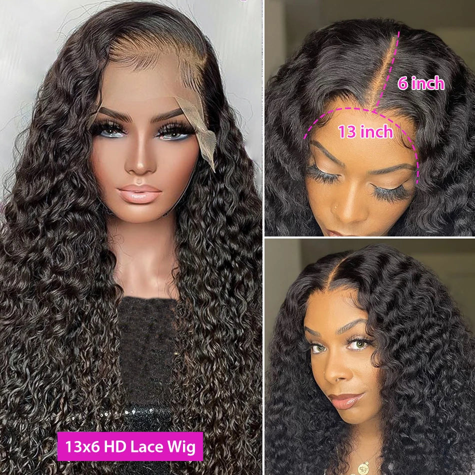 Brazilian Human Hair Wigs Deep Wave Lace Front Wigs