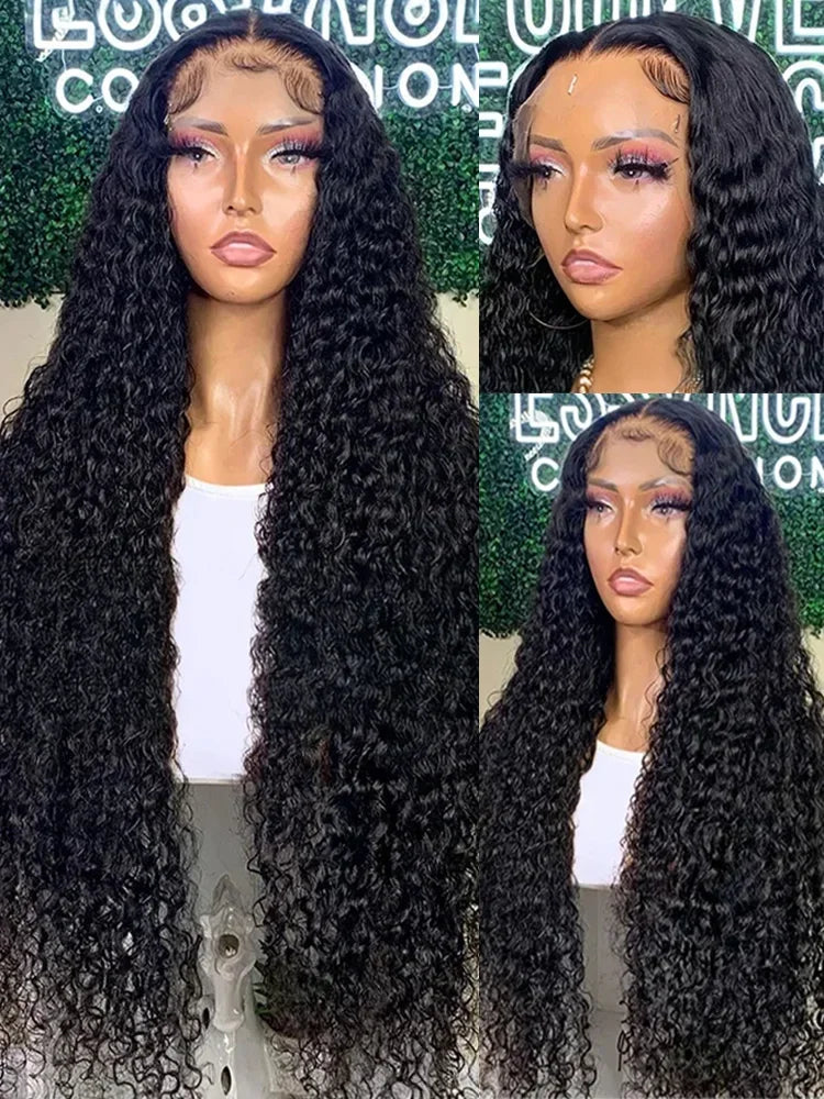 13x6 HD Deep Wave Lace Frontal Wigs 13x4 Water Wave Curly 100% Human Hair 5x5 Glueless Lace Front Wig