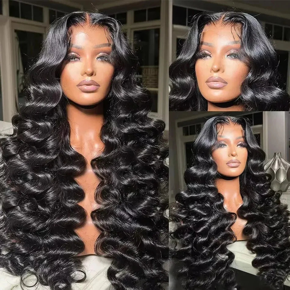 Loose Deep Wave 13x6 HD Transparent Lace Frontal Human Hair Wig