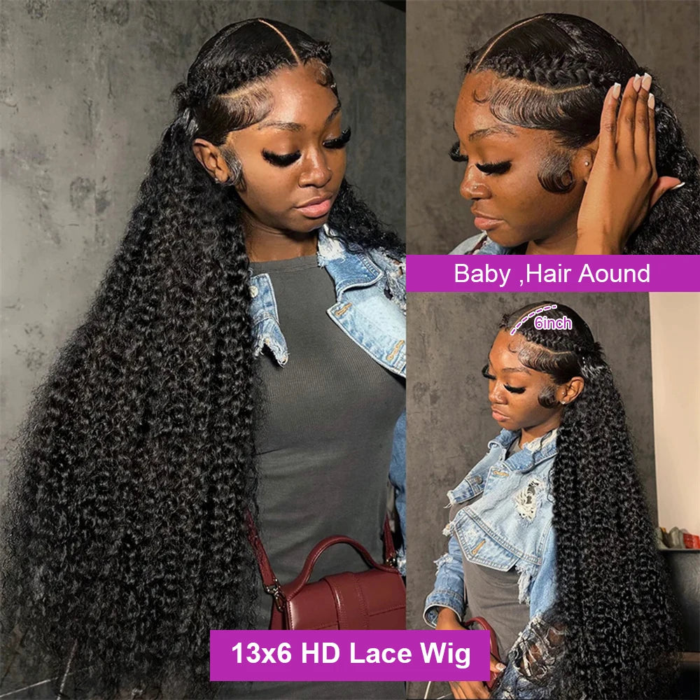 Deep Wave 13x6 HD Lace Front Human Hair Wig Loose Water Curly 360 Full Lace Frontal Wig Human Hair