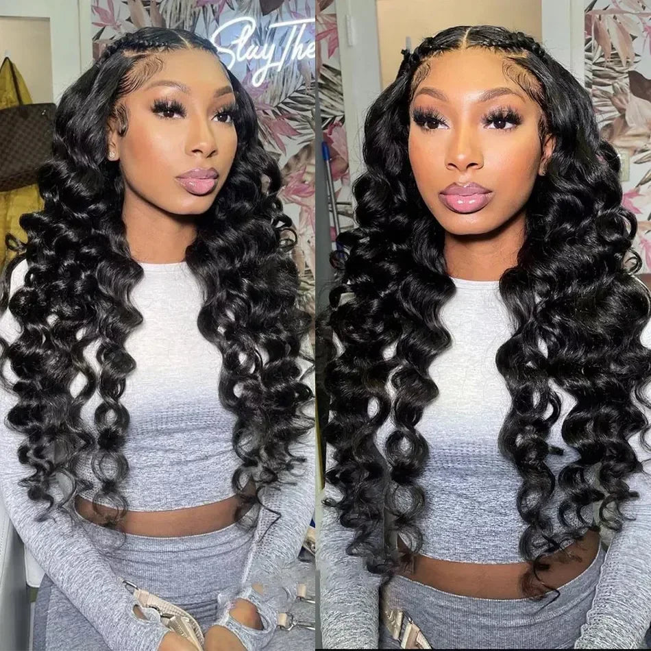 Loose Wave 13x6 Lace Front Human Hair Wig 30 40 Inches Brazilian Water Deep Wave Wigs