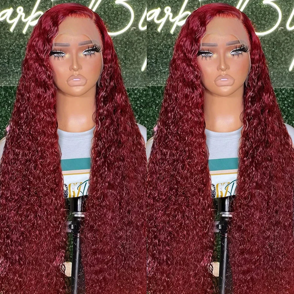 Deep Wave Frontal Wigs For Women 13x4 HD Transparent Curly Human Hair Wigs Pre Plucked