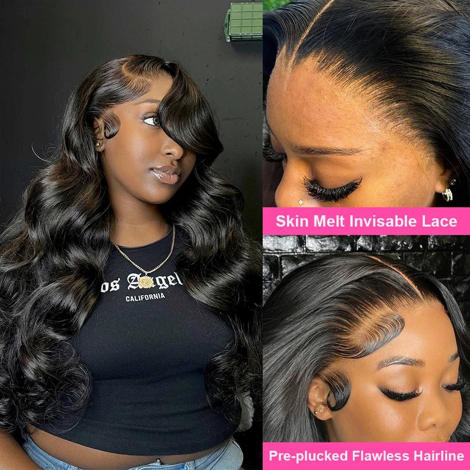 HD Transparent 13x4 13x6 Body Wave Lace Front Wig Pre Plucked 360 Lace Frontal Wig Human Hair Wigs