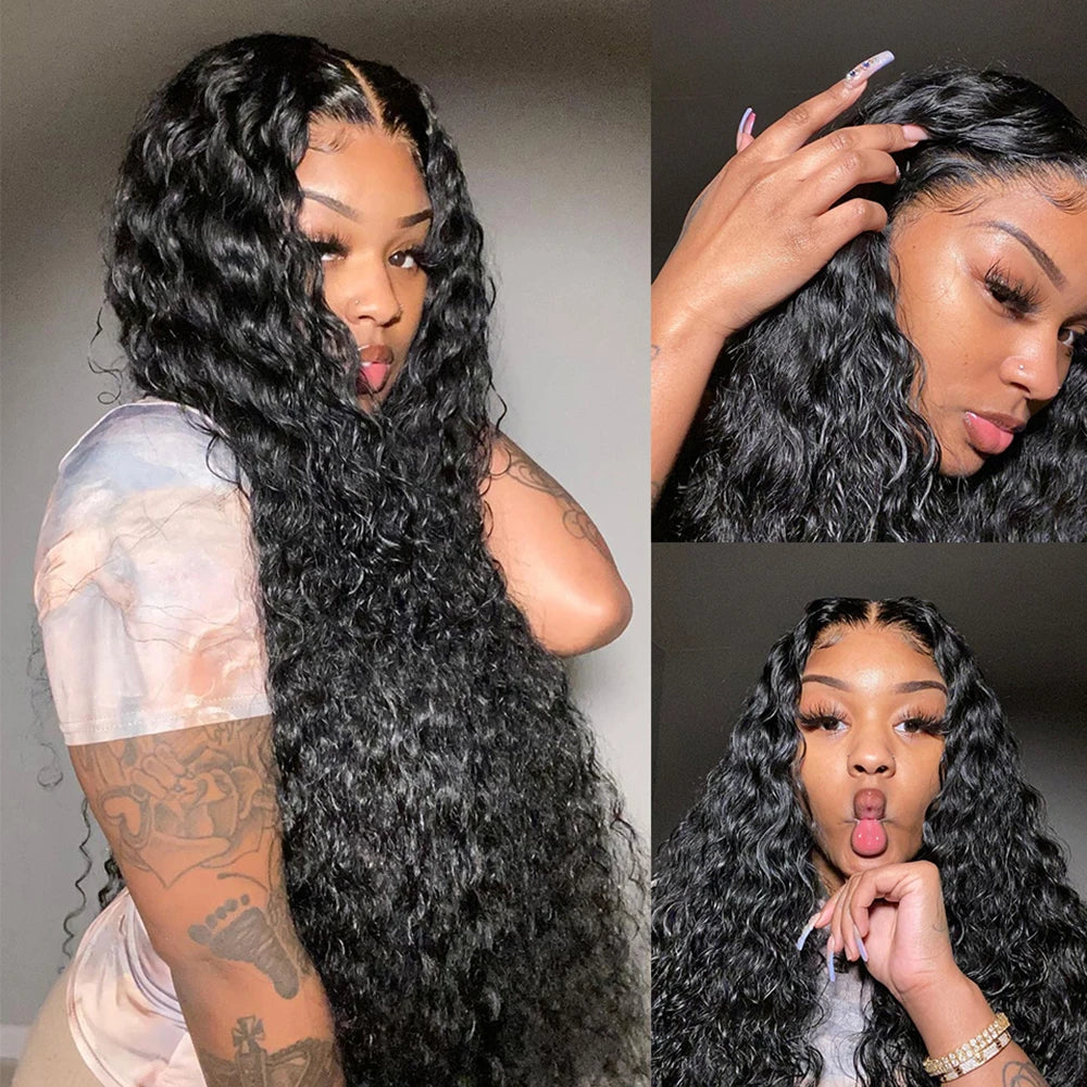 Brazilian Human Hair Wigs Deep Wave Lace Front Wigs