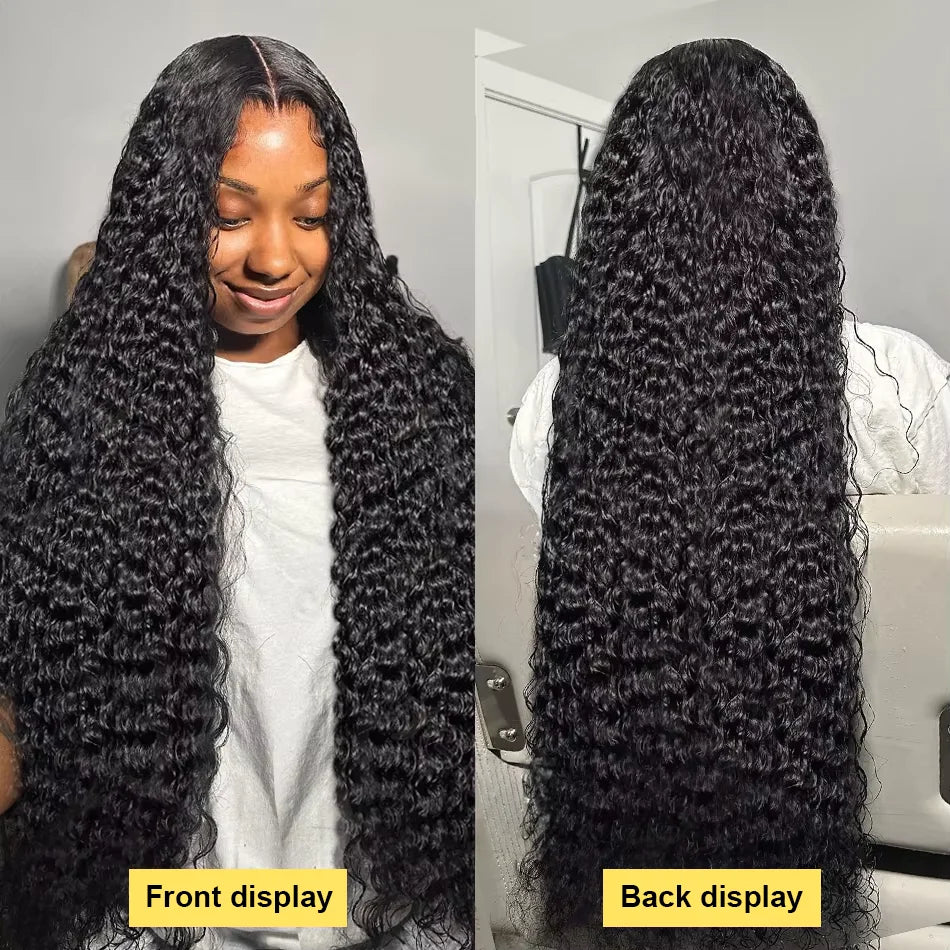 Transparent HD Human Hair Wig 30 32 40 Inch Deep Wave 13x4 Curly Lace Front 13x6 Water Wave Lace Frontal Wigs