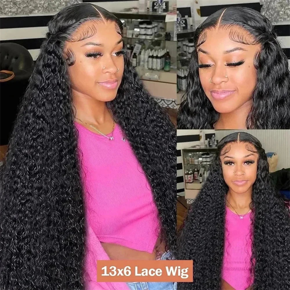 30 40 Inch 13x6 Hd Lace Frontal Wig Water Deep Wave Human Hair Wigs