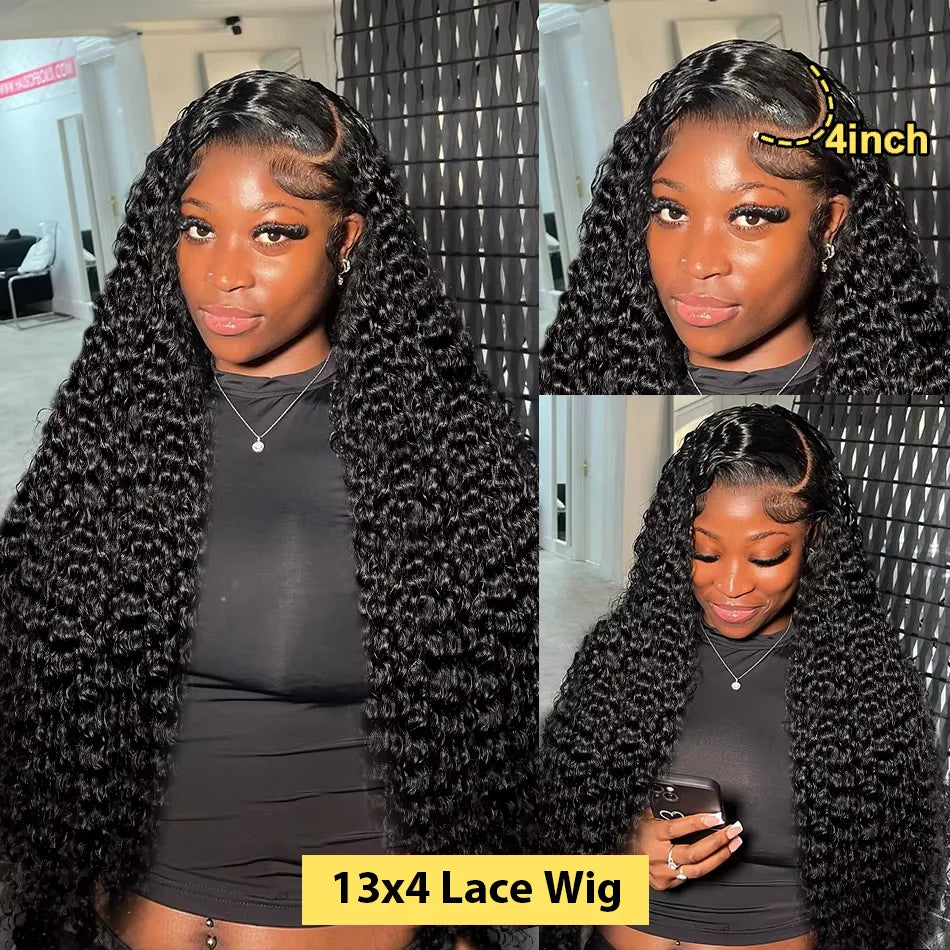 Transparent HD Human Hair Wig 30 32 40 Inch Deep Wave 13x4 Curly Lace Front 13x6 Water Wave Lace Frontal Wigs