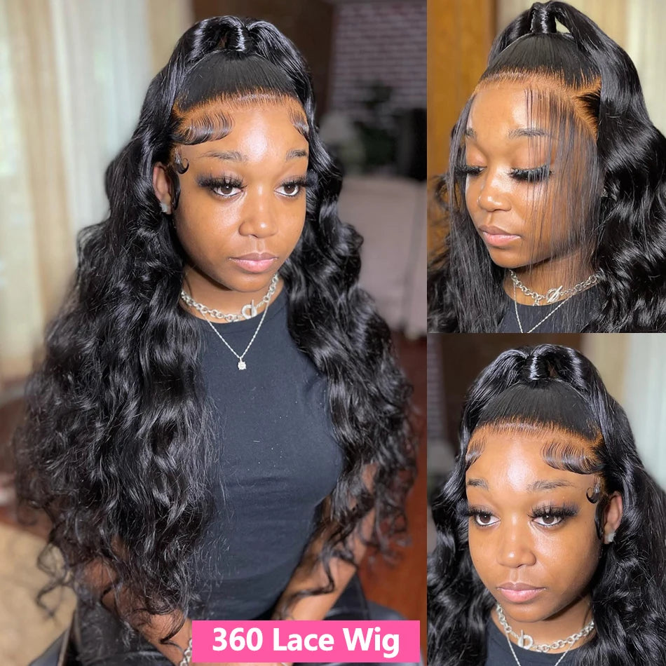 HD Transparent 13x4 13x6 Body Wave Lace Front Wig Pre Plucked 360 Lace Frontal Wig Human Hair Wigs