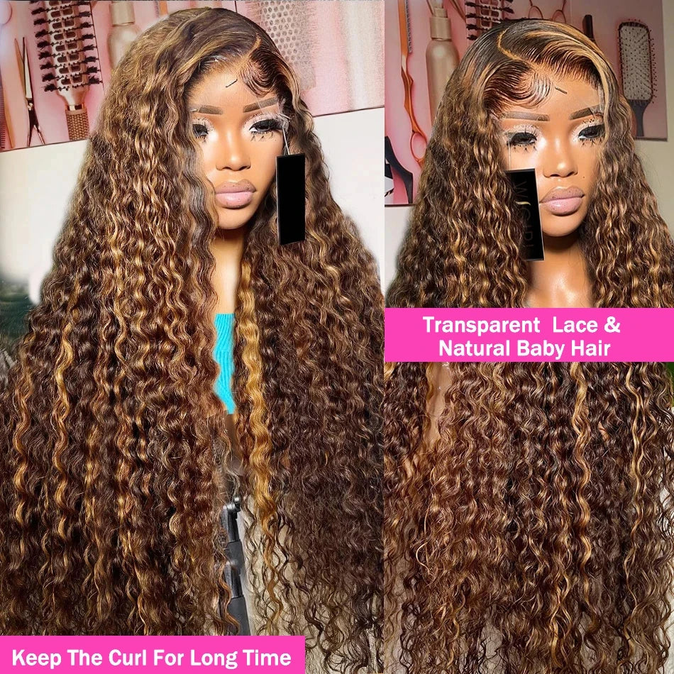 Human Hair Honey Blonde 13x4 Lace Front Deep Wave 13x6 Hd Lace Frontal Wig Brazilian For Women