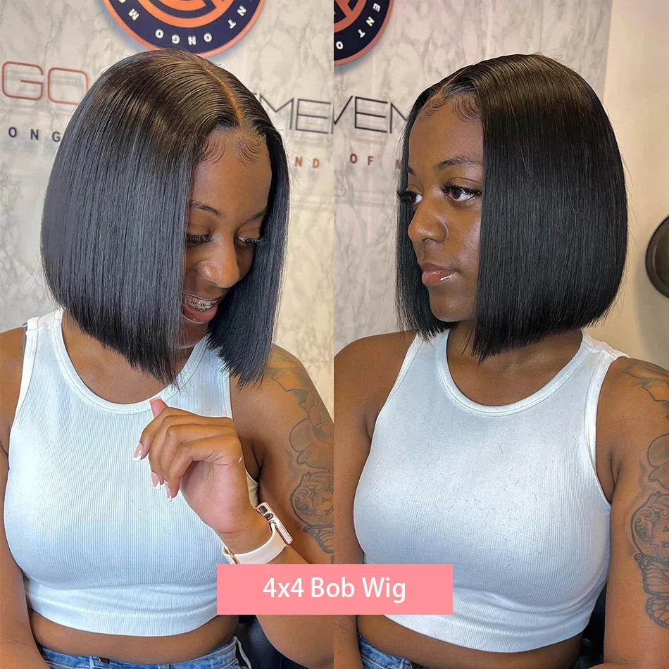 Brazilian Remy Bone Straight Short Bob Wig