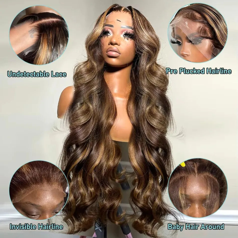 Hd Lace Frontal Wig Blonde 5x5 closure Body Wave 13x4 Front Human Hair Wigs