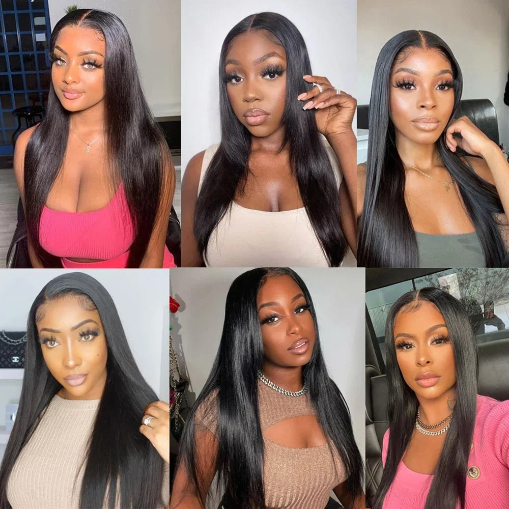 Straight Hair Glueless Wig Human Hair Wigs Brazilian Hair 6x4 5x5 Lace Closure Wigs