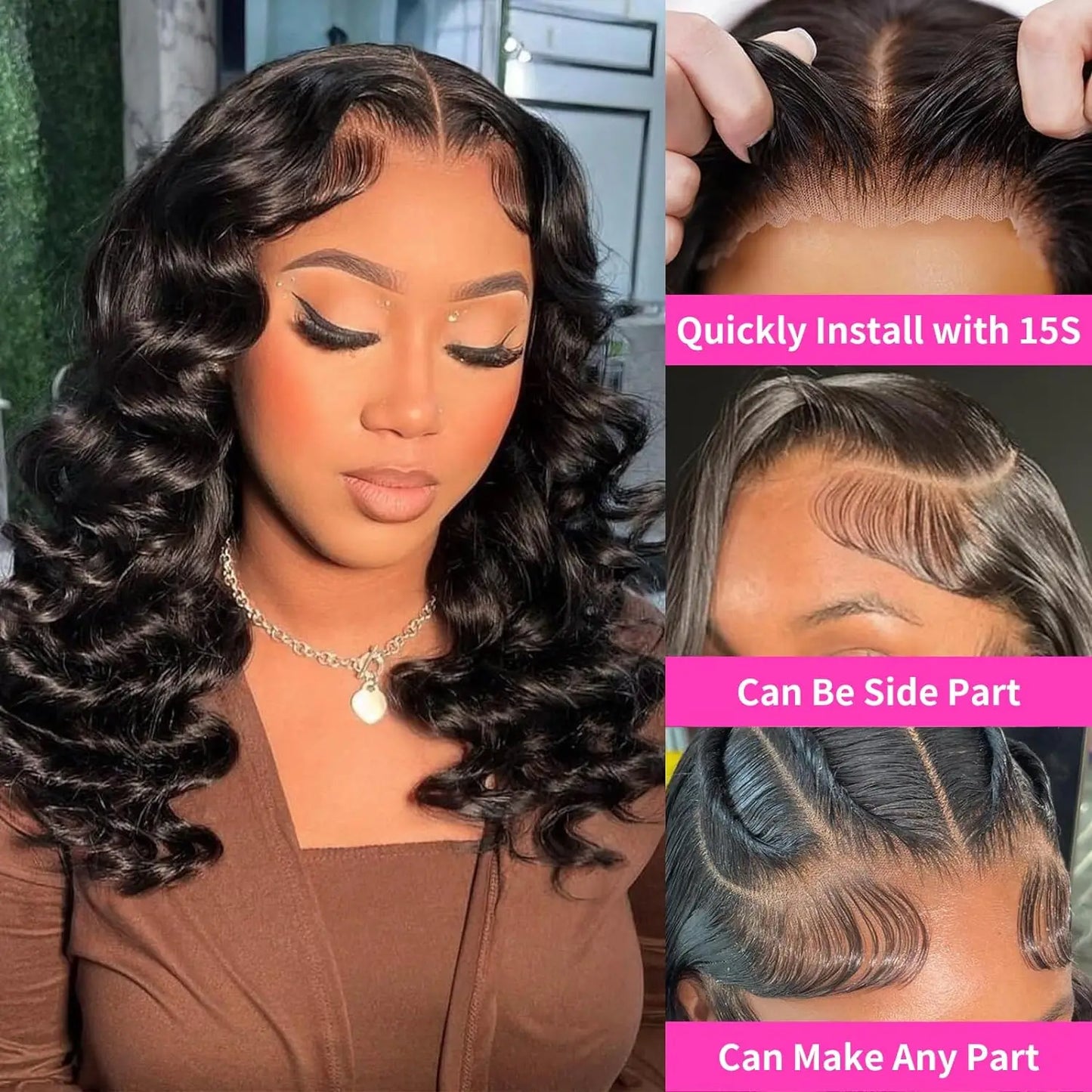 13x4 Lace Frontal Wig Human Hair Short Bob Wig Body Wave 4x4 HD Lace Front Closure Wig