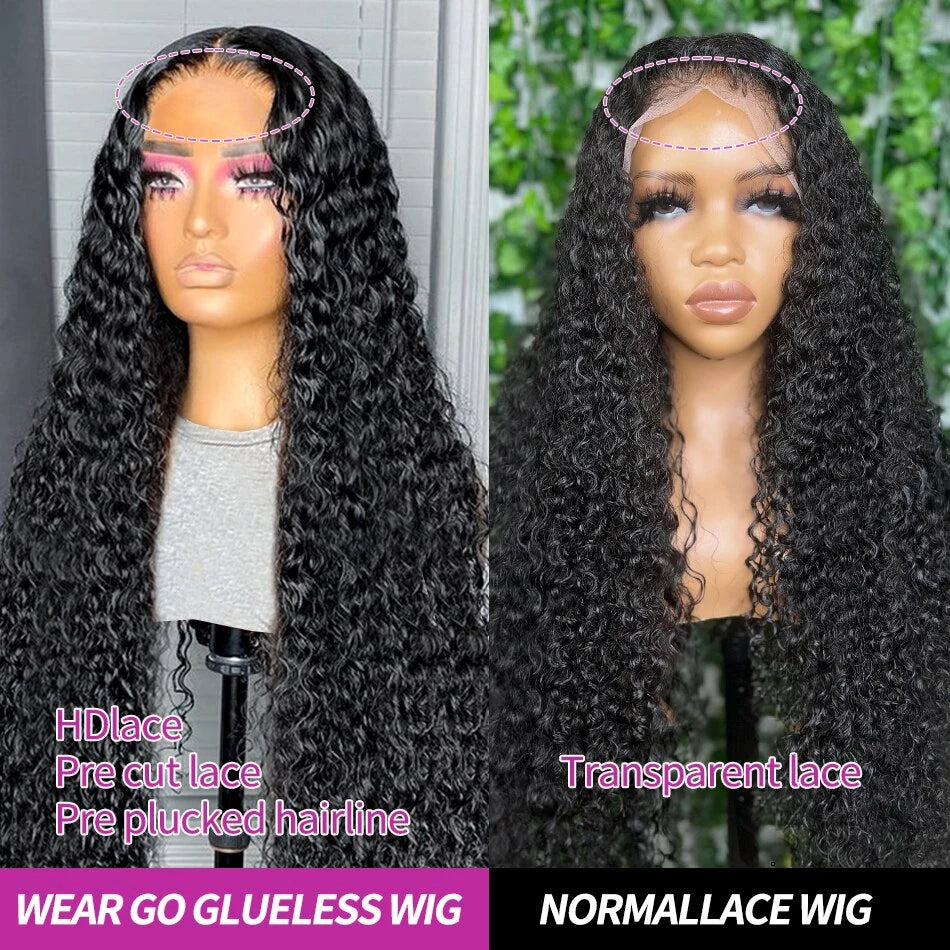 30 40Inch 7x5 Deep Wave Glueless Human Hair Wigs