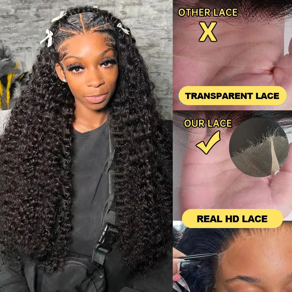 Transparent HD Human Hair Wig 30 32 40 Inch Deep Wave 13x4 Curly Lace Front 13x6 Water Wave Lace Frontal Wigs