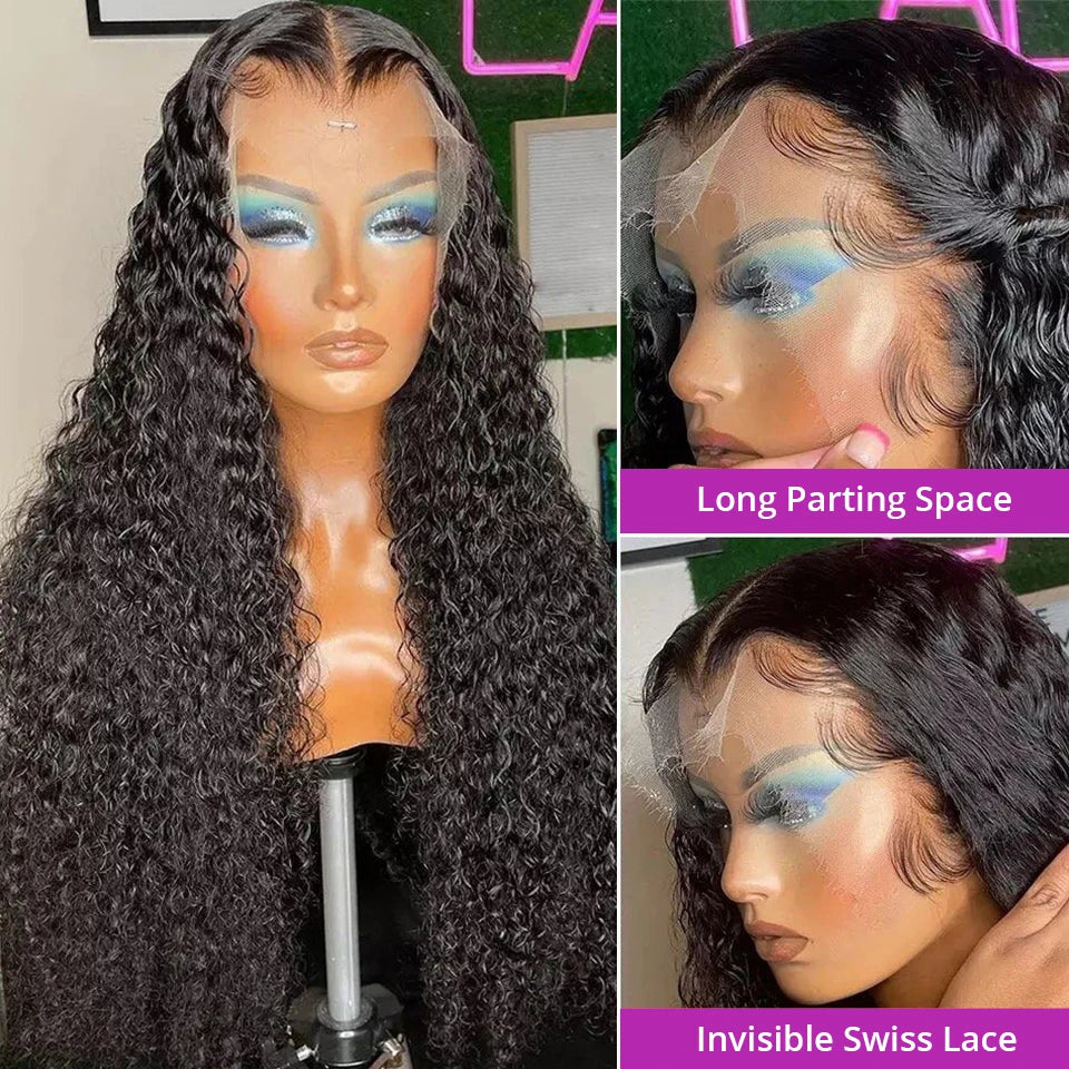 Deep Wave 13x6 HD Lace Front Human Hair Wig Loose Water Curly 13x4 Lace Frontal Wig