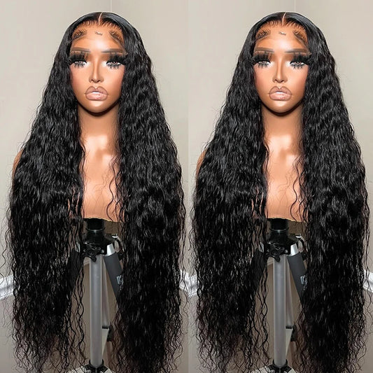 Deep Wave Lace Frontal Wig Transparent 13x4 Water Wave Lace Frontal Human Hair Wig