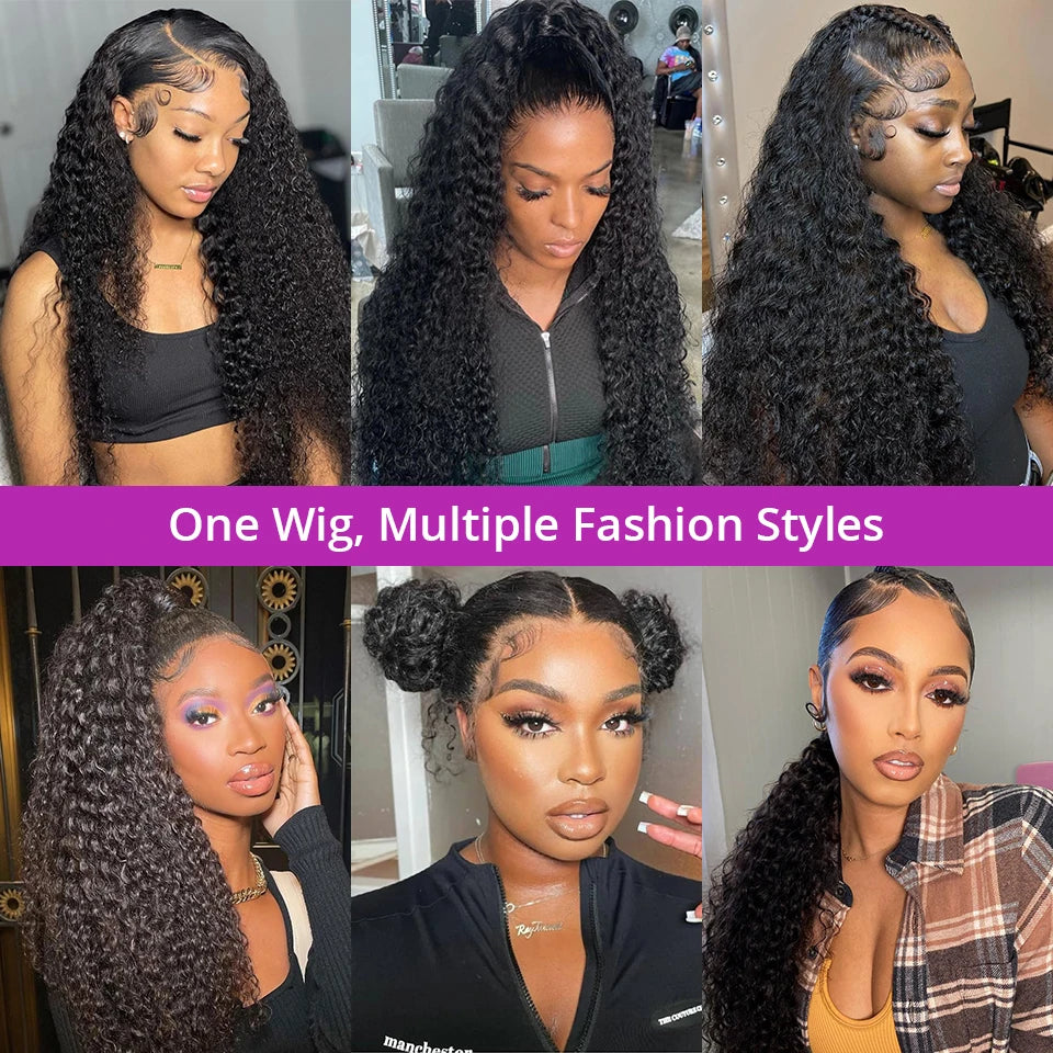 Deep Wave 13x6 HD Lace Front Human Hair Wig Loose Water Curly 13x4 Lace Frontal Wig