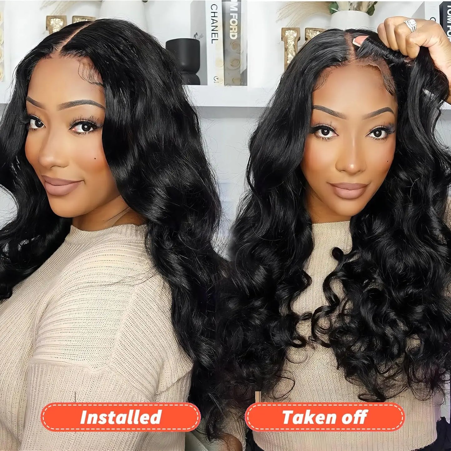 High Density Wave Lace Front Wig Human Hair 13x6 13x4 360 Body Wave HD Lace Front Wigs