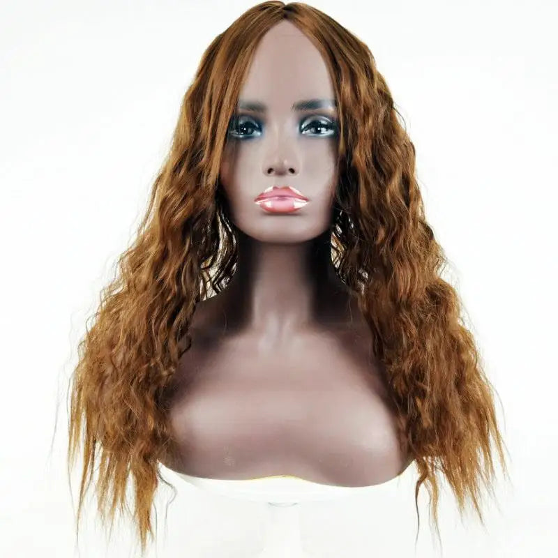 African curls fashion in parting long curly hair corn perm synthetic high temperature silk wig